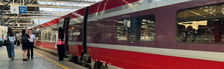 Boarding a Eurostar (formerly Thalys) at Brussels