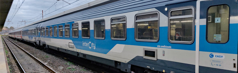 Trenitalia Intercity train in the latest blue colour scheme