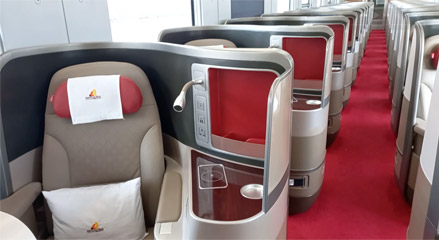 Premium class flatbed seats on SGR Nairobi-Mombasa train