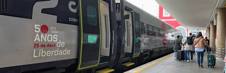 Alfa Pendular train from Porto, arrived at Lisbon Santa Apolonia