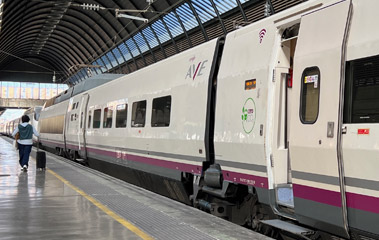 AVE S100 boarding at Seville