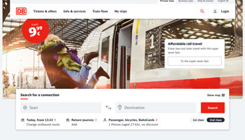 Deutsche Bahn home page