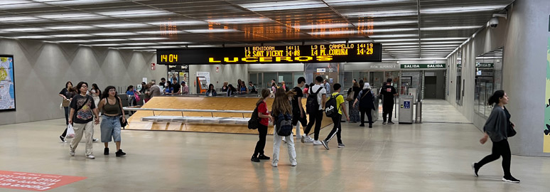 Luceros tram station ticket gates