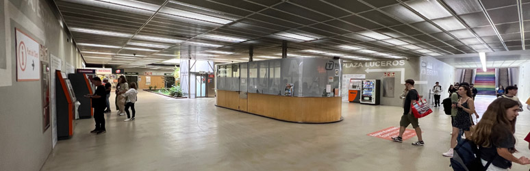 Luceros tram station ticket gates