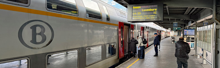 Double-deck intercity train from Brussels to Luxembourg