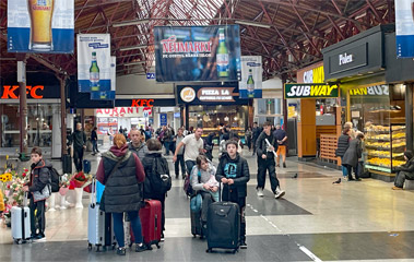 Bucharest station KFC and Subway