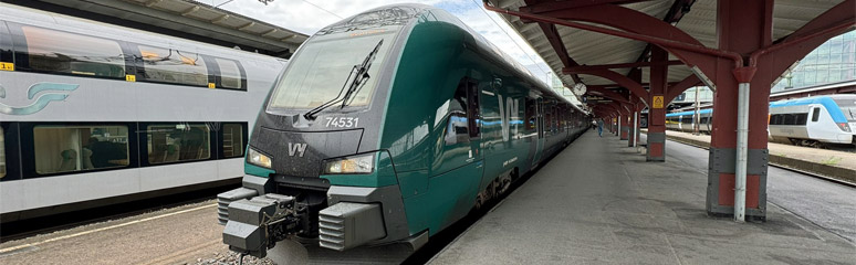 The Norwegian train from Gothenburg to Oslo, arrived at Oslo Central