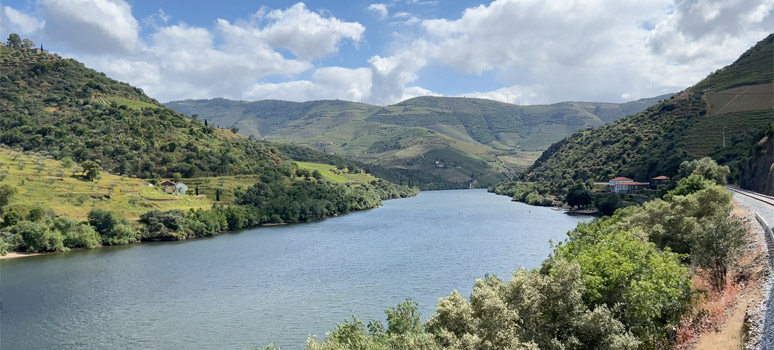 Douro Valley scenery from the train beyond Pinhao