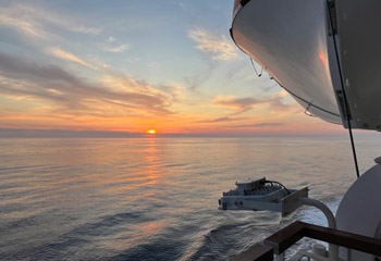 Sunset from Brittany Ferries' ferry to Spain