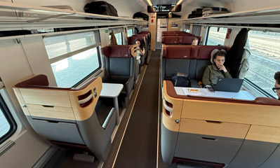 First class seats in a new generation railjet