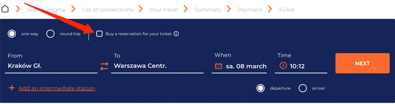 How to make a eurail or interrail seat reservation on a Polish train