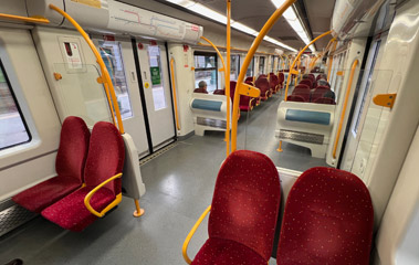 Inside a Porto suburban train