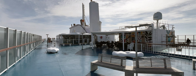 Sun deck on the ferry to Spain