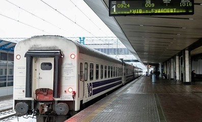 The Transcarpathia train at Kyiv