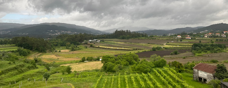 Crossing the Minho river into Portugal