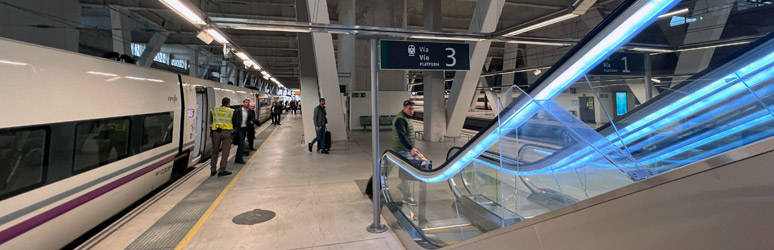 A train from Madrid arrives at Vigo Urzaiz